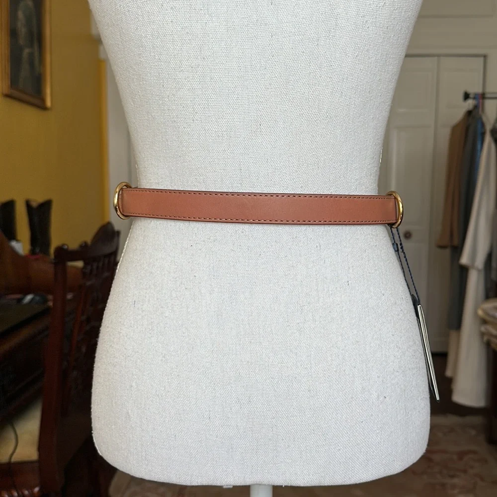 Armani Jeans  Chestnut Genuine Leather Obi Buckle Belt NEW with Tag